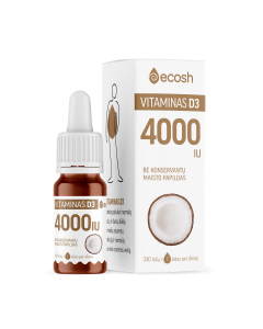 ECOSH vitaminas D3 su kokosų aliejumi 4000TV, 10ml 