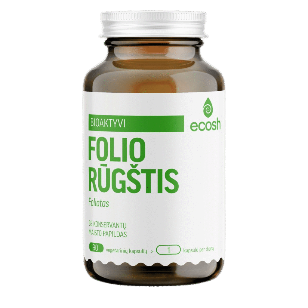 ECOSH bioaktyvi folio rūgštis, 800 µg, 90 kapsulių