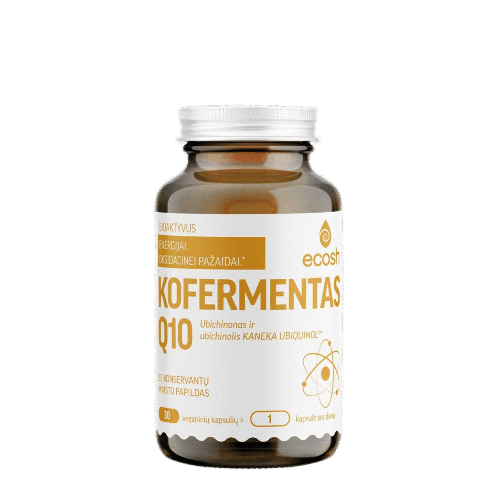 ECOSH Kofermentas Q10, ubichinonas ir ubichinolis Kaneka Ubiquinol™, 30 kapsulių
