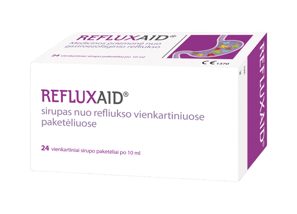 Refluxaid sirupas nuo refliukso vienkartiniuose paketėliuose 24x10 ml