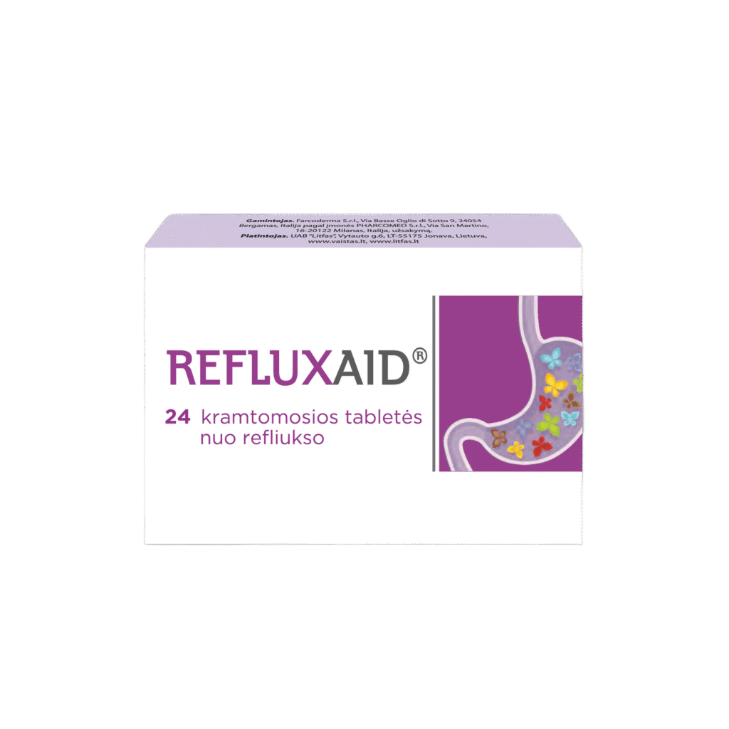 Refluxaid kramtomosios tabletės refliuksui, N24