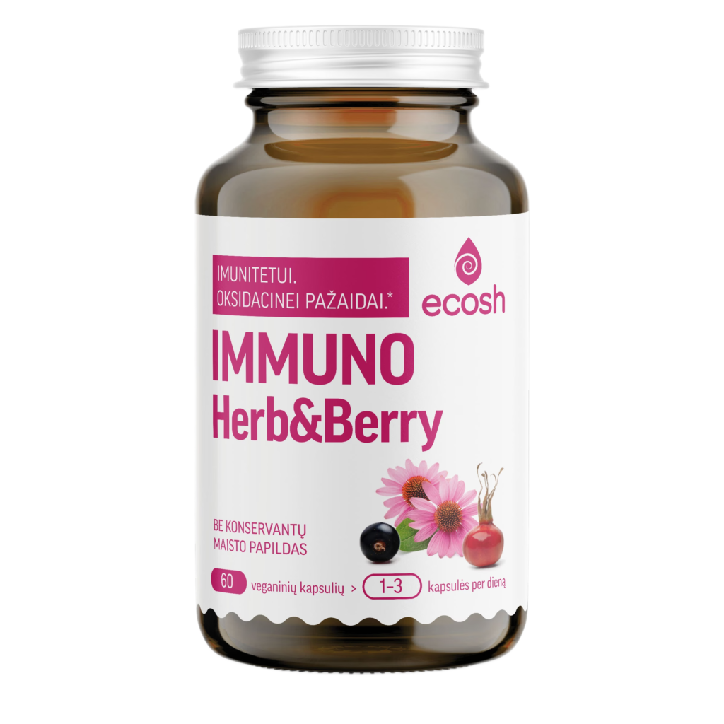 ECOSH Immuno Herb&Berry, 60 kapsulių