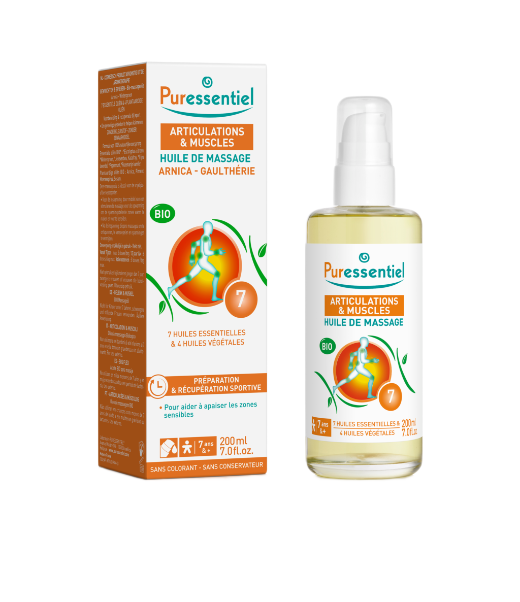 Puressentiel MUSCLES & JOINTS masažinis aliejus raumenims ir sąnariams, 200 ml