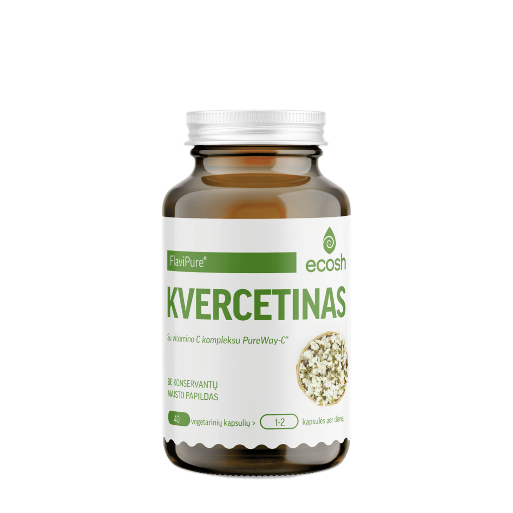ECOSH Kvercetinas FlaviPure® su vitamino C kompleksu PureWay-C®, 40 kapsulių