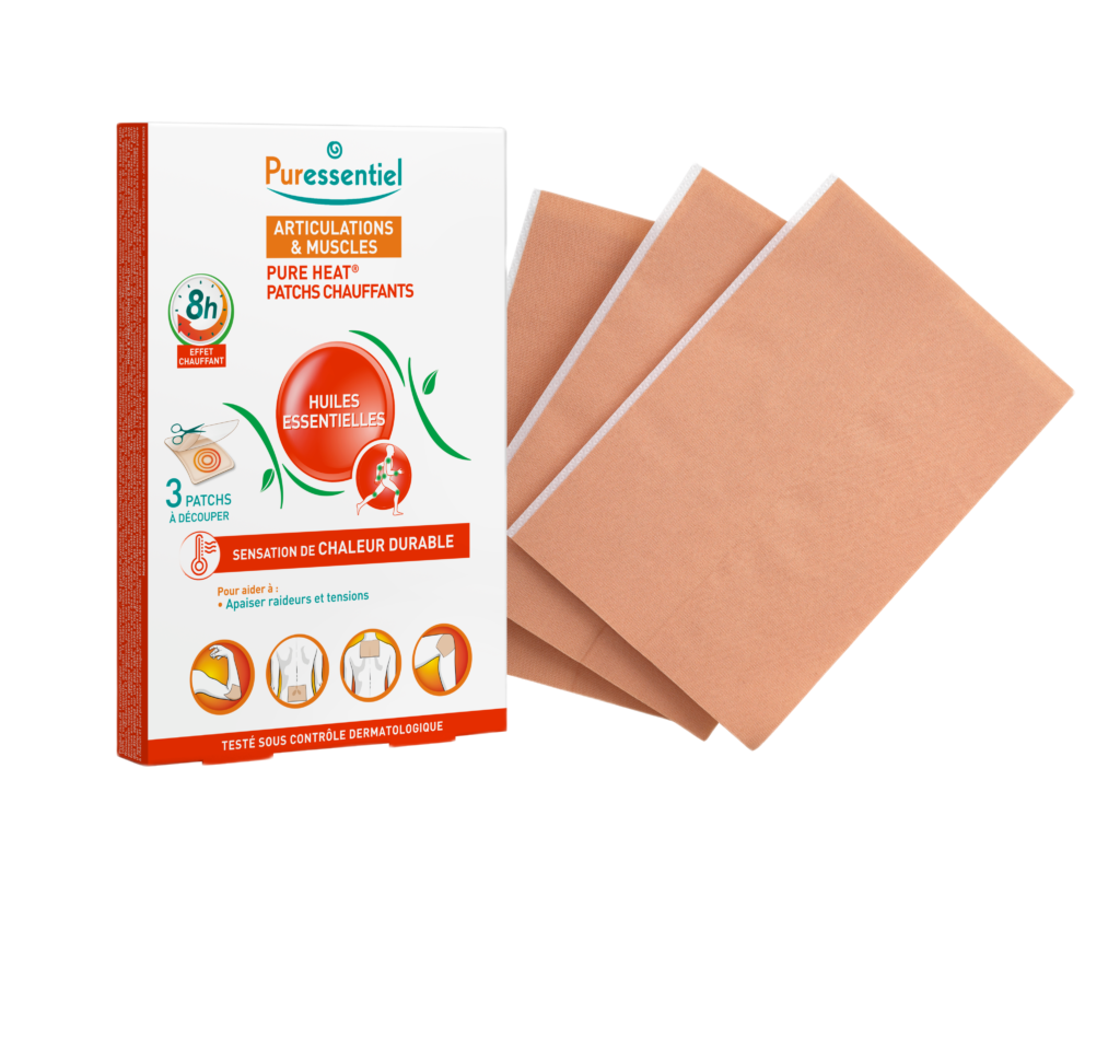 Puressentiel MUSCLES & JOINTS PURE HEAT® šildomieji pleistrai raumenims ir sąnariams, 3 vnt.