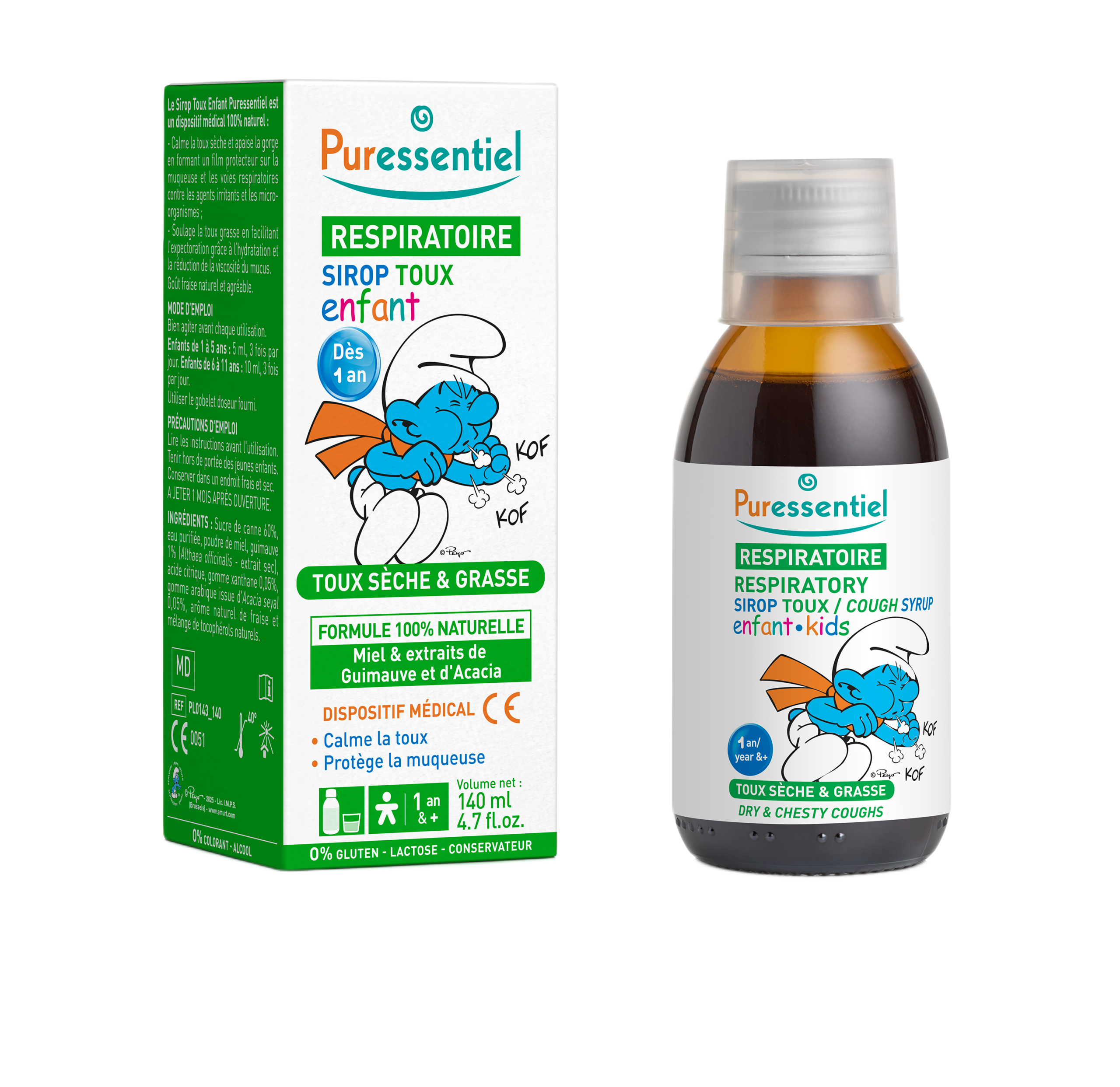 Puressentiel RESPIRATORY sirupas nuo kosulio vaikams, 140 ml