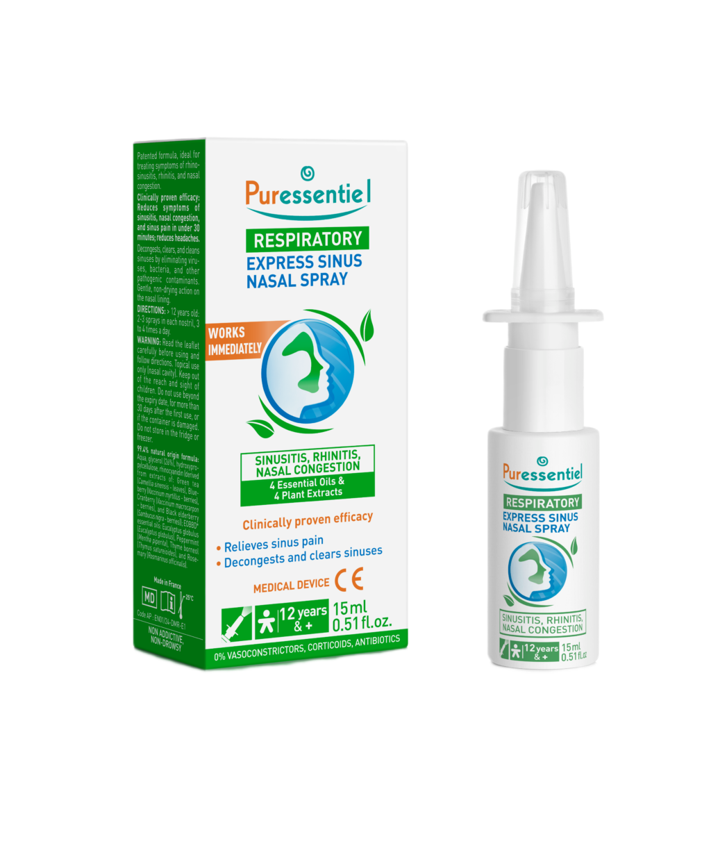 Puressentiel  RESPIRATORY SINUS EXPRESS nosies purškalas, 15ml